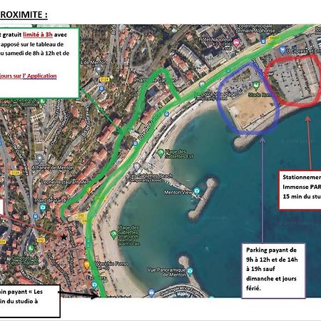 Charmant Studio Avec Coin Nuit - Vieille Ville Climatise Menton Exteriör bild